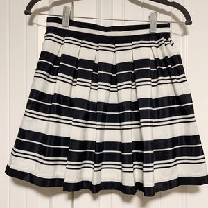 Jack Navy Blue and White Pleated Lined Skirt